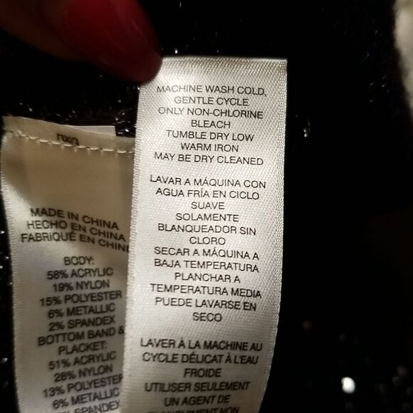 Chico's Cardigan Sequins Metallic Accent Size XS- S - Picture 5 of 6